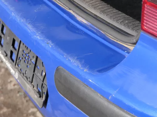 VW Golf 4 Limousine Stoßstange hinten Heckstoßstange Stoßfänger blau LW5Z (185169)