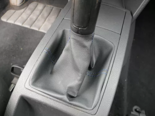 VW Polo 9N 9N3 Schaltknauf Schaltsack Schaltung 6Q1711113G Leder schwarz blaue (185292)