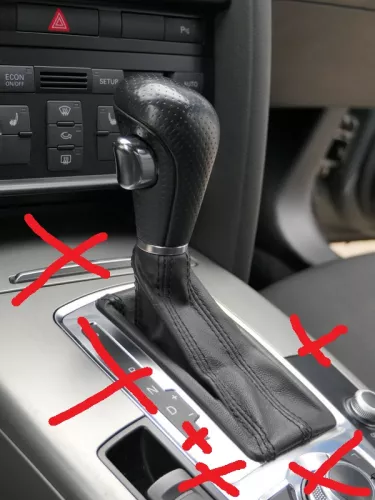 A6 4F Schaltknauf Schaltsack Schaltknüppel Automatik Leder Pernappaleder  S-line