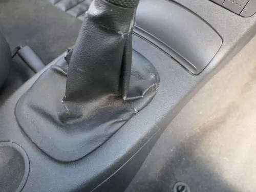 VW Lupo Polo 6N2 Schaltknauf Schaltsack Schaltung Schaltknüppel schwarz Leder (185997)