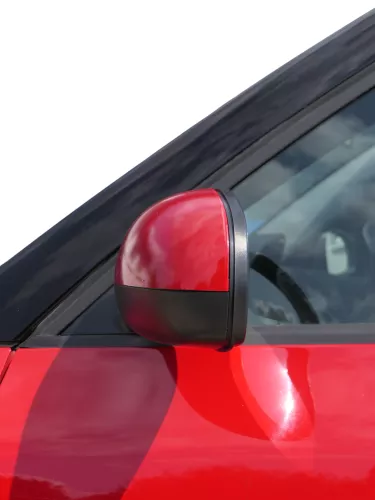 Skoda Fabia 5J mechanisch Spiegel Außenspiegel links mit Glas rot LF3K (186436)