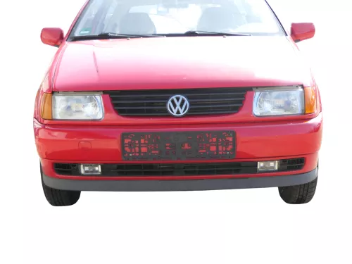 VW Polo 6N Stoßstange vorne 2-geteilte Frontstoßstange rot LP3G Stoßfänger +Nebe